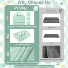 4 Pcs Baby Towel Set Hooded Bath Infants Toddlers 3 Washcloths Green Elephant