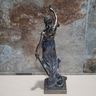 Bronze Statue Of Lady Justice Roman Goddess Justitia Missing Scale On Right Hand