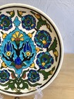 Vintage Hand Painted Kutahya Pottery Ceramic 7  Wall Hanging Decorative Plate