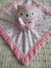 Falls Creek Baby Owl Pink Polka Dot Hearts Lovey Security Blanket Plush Soft