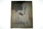 Antique 5x4 Inch Plate Glass Negative Of A Portrait Of A Couple Outside V31