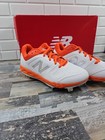 Womens Size 5b White Orange New Balance With Lace Cage Softball Cleats Smvel001