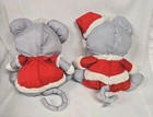 Vgn 1988 Fisher Price Puffalump Gray Mr santa  Mrs claus Christmas Mouse