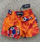 Nwt Authentic Vilebrequin Swim Trunks -  2 Years - Kids - Orange - Turtles