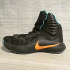 Nike Zoom Hyperdunk 2015 Shoes Mens 8 Black Orange Teal Basketball High Top Mesh