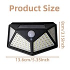 4x 100 Led Outdoor Security Garden Lamp Solar Power Wall Light Pir Motion Sensor