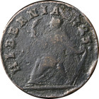 1723 Wood s Hibernia Farthing Great Eye Appeal Nice Strike
