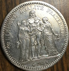 1873 France Silver 5 Francs Coin