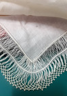 3  Vintage Hankie Handkerchief  Linen With White Delicate Lace Trim Crochet