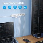 Trond Surge Protector Power Strip W usb  Ultra Thin Flat Plug  3ft Ext  Cord