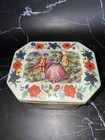 Vintage Daher Long Island Ny Floral Butterflies Hinged Tin England Cottage Core