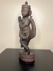Vtg Southeast Asian Hand Carved Rosewood Of Lord Krishna Playing The Flute