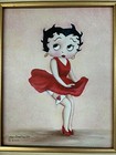 Betty Boop Painting On Canvas Framed Signed By Artist