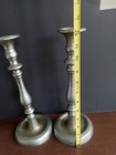 A Pair Of Pewter Candlesticks 