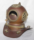 Vintage Miniature 7  Copper   Brass Replica Antique Deep Sea Scuba Diving Helmet
