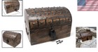 Handcrafted Wooden Treasure Chest With Iron Overlay - Unique Storage Box