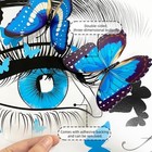 Boodecal 3d Butterfly Wall Decal Series Big Blue Eye Beauty Salon Bedroom