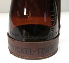 Vintage George Dickel Tennessee Whiskey Amber Glass Decanter Bottle Leather Wrap