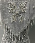 Beaded Lace Collar Capelet White Bridal Statement Necklace Fringe Statement Bib