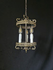 Vintage Antique Ceiling Light Lantern Chandelier Lamp Brass  3 Lights 
