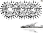 25 Pcs 1 37    Silver Tone Metal Alligator Clips Crocodile Clamps For Electrical