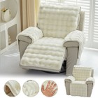 Faux Rabbit Plush Sofa Cover Cushion Protector Slipcover Couch Recliner Armchair