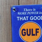 Vintage That Good Gulf Gasoline Porcelain Enamel Metal Sign Size  6  X 4 