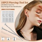 Piercing Taper Tool 18pcs - Titanium Insertion Small  Silver