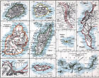 1921 Johnston Map Cairo Cape Town Canary Islands Madagascar St  Helena Mauritius