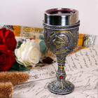 Medieval Knight Chalice Goblet 7oz   Stainless Steel Lined Renaissance Wine Cup