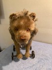 Antique Steiff Lion Ca  1910 Mohair Cast Wheels Germany Underscored F Ear Button