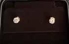14k Solid Yellow Gold Round Zirconia Cz Stud Earrings  95gm Mexico 5 7mm New