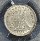 1839 Liberty Seated Dime 10c No Drapery Pcgs Au58 Freshly Graded