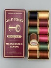 Antique J p Coats Boilfast Sewing Thread Spools Box Pair