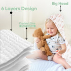 2-pack Hooded Muslin Baby Towels Girls Boys Soft Cotton Bath Newborn Infant Pink