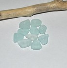 10 Small Genuine Sea Glass Beads 13-16mm Real Seafoam Blue Drilled Beach Glass