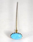 Antique Really Cool Spring Mounted Moving Blue Oval Gold Tone Hat Hair Pin 7 