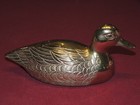 Very Nice Vintage Cast Brass Duck Decoy  Figurine  Ornament  Highly Detailed