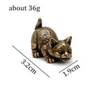 Brass Kitten Cat Animal Statue Small Sculpture Tabletop Figurine Home Decor Gift
