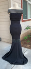 Quiz Size Med Black Lace  Long Maxi Ballgown Evening Occasion Dress