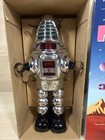 2009 Mechanical Planet Robot Retro 9  Tin Wind-up Chrome Mib W  Key