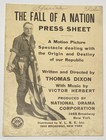 The Fall Of A Nation - Rare 1916 Silent War Movie Film Pressbook Us Gets Invaded
