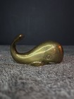 Vintage Small Brass Whale 3  Moby Dick Figurine Paperweight Nautical