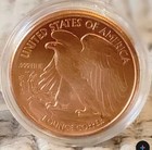    us    Walking Liberty Head Eagle Back 1oz Avdp Solid Fine  999 Copper Round Coin