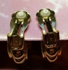 Chunky Half Hoop Crystal Clip Earrings 