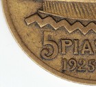 Lebanon 5 Piastres 1925 Km5 2 Al-br No Mint Mark At Left Of  5  Very Rare Error 