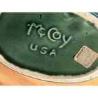 Vtg Green Rectangular Ribbed Flower Planter Marked Mccoy Usa Original Tag