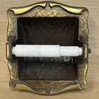 Vintage Amerock Carriage House Toilet Paper Holder Recessed Antique Brass