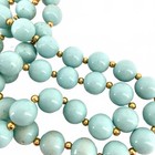 Vintage Faux Turquoise Mid Century Necklace Aqua Blue Goldtone 24 Inch