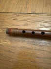 Antique Handmade Carved Natural And Painted Wooden 7 Hole Flute 12  Folk Art